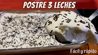 FACIL y RÁPIDO ✅ POSTRE TRES LECHES Con gelatina sin sabor leche condensada y crema de leche [upl. by Atse]