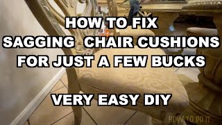 How To Fix Sinking and Sagging chair Cushions  DIY [upl. by Claudetta]