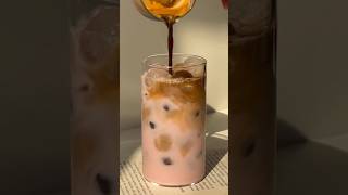 Strawberry iced latte  iced latte simplyfoodiee icedlatte coffee caffeine viralshort viral [upl. by Comfort]