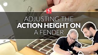 Adjusting The Action Height On A Fender  Guitar Maintenance Lesson [upl. by Gnous]