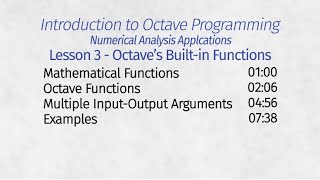 Lesson 3Octaves Built in Functions [upl. by Ymiaj]