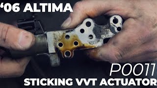 2006 Nissan Altima Sticking VVT Actuator P0011 [upl. by Eudosia]