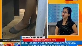 Karahasan sa kababaihan nagpapatuloy mga batas vs pangaabuso hindi naipapatupad nang mabuti [upl. by Ardnuas]