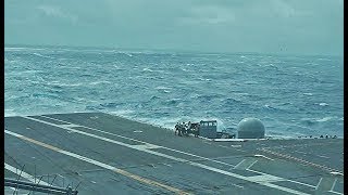 US Navy Aircraft Carrier faces Rough Seas • USS Abraham Lincoln Underway in the Atlant [upl. by Demetris]