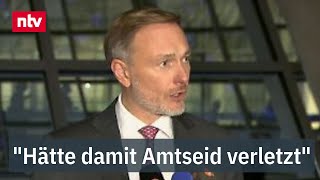 quotHätte damit Amtseid verletztquot AmpelAus Lindner erklärt Grund für seine Entlassung  ntv [upl. by Anol]