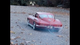 First On Road Test Run  Conley V8  quotLil Redquot RC 1963 Corvette 14 Scale  REPOST [upl. by Seldun]