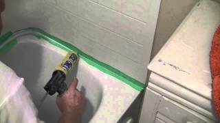 How To Silicone Seal A Tub surround To A Tub [upl. by Eidod]