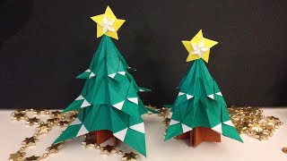 折り紙 クリスマスツリー 立体 折り方 Origami Christmas tree tutorial（niceno1） [upl. by Luigi]