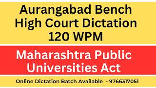 Aurangabad Bench🔴 English Legal 120 WPM Dictation  highcourtdictation [upl. by Edorej]