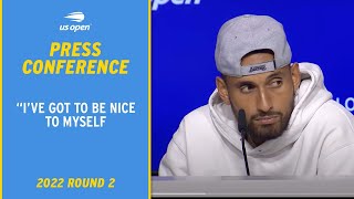 Nick Kyrgios Press Conference  2022 US Open Round 2 [upl. by Aidnyc634]