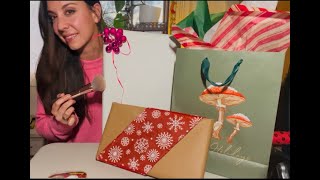 ASMR Gift Wrapping for Relaxation Crinkling Brushing Whispering 🎁 [upl. by Aiam]