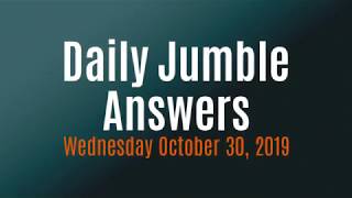 Daily Jumble October 30 2019  Jumble Answers for 10302019 [upl. by Limbert]