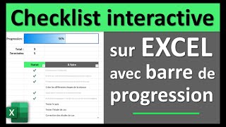 Créer une checklist interactive sur EXCEL avec une barre de progression [upl. by Eittocs]