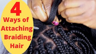 How To  4 Ways of Attaching Braiding Hair Slow Motion  Nekky Douglas [upl. by Klaus]