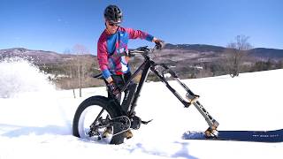 Roosting snow with an Electric Fat Bike Ski [upl. by Aznecniv311]