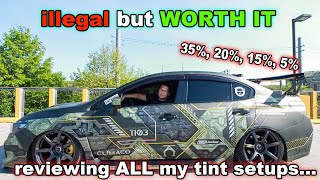 whats the PERFECT TINT set up  Reviewing ALL my window tint setups 35 20 15 5 [upl. by Cassil]