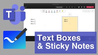 Microsoft Teams  Add Text and Sticky Notes to your Meeting Whiteboard [upl. by Yenreit]