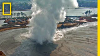 Watch a Mud Volcano Thats Been Erupting for 10 Years  National Geographic [upl. by Zorine]