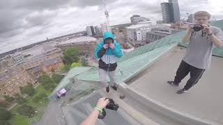 Ally law sliding down 100ft rooftop SUBSCRIBE [upl. by Stockwell587]