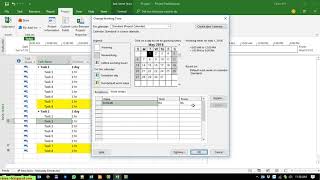 11 Changing default working hours from 8 hours to others time in Microsoft Project [upl. by Ahsilif]