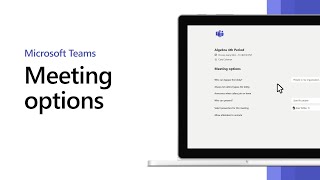 How to set meeting options for your online class  Microsoft Teams [upl. by Natsrik]