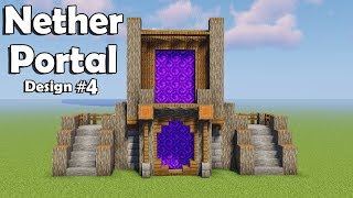 Minecraft How to build an Awesome nether portal design [upl. by Eceined]