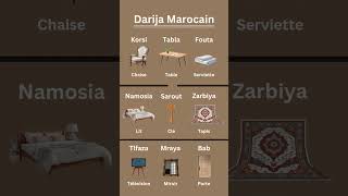 Apprends 9 Mots du Quotidien en Darija Marocain  🇲🇦 apprendredarija learndarija [upl. by Deloris]