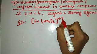 Hybridisation paramagnetic Diamagnetic Magnetic moment in complex compound [upl. by Aicekal]