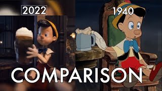 Pinocchio Donkey Transformation Comparison 1940 vs 2020 [upl. by Ihsar]