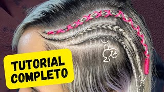 Como fazer trança nagô feminina  trança embutida invertida  MEIA LATERAL TUTORIAL COMPLETO [upl. by Adiraf]