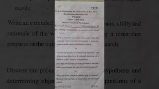 Basics of Research Methodology Ma 3rd sem mdu question paper [upl. by Nare]