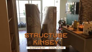 Structube quotKinseyquot Sectional with Chaise in Copper  UNBOXINGUNWRAPPING [upl. by Alderman]