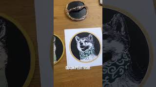 Artisanat Unique  Linogravure dun Shiba Inu  Process [upl. by Kat]