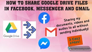 HOW TO SHARE GOOGLE DRIVE FILES IN FACEBOOKMESSENGER AND GMAIL 3 EASY STEPS [upl. by Notfa]