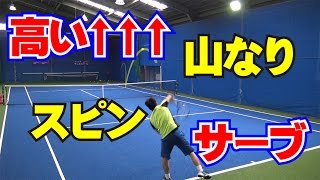 サーブの技術 高く弾むスピンサーブ Tennis Rise （日本語字幕あり）With English subtitles [upl. by Htide]