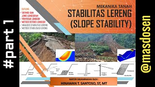 Mekanika Tanah  Stabilitas Lereng part1  Hinawan T Santoso ST MT [upl. by Alabaster]