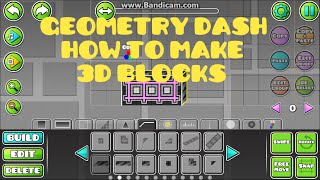 Geometry Dash How to make 3D blocks tutorial UPDATE [upl. by Baggott]