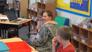 Soldier returns from Mideast deployment to surprise daughter at Chinn Elementary [upl. by Langbehn]