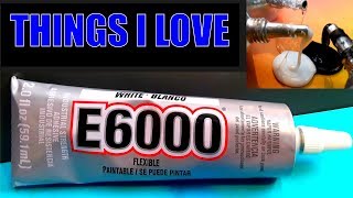 What is E6000 industrial adhesive glue used for  pros cons uses instructions drying times [upl. by Ellebana]