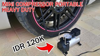 Review Air Compressor Mini Porable Heavy Duty [upl. by Eliga]