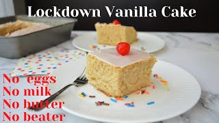 Vanilla cake without eggs milk butterone pan recipe [upl. by Dot93]