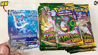 I Got Special Art Vaporeon VMAX Card Opening Pokémon Evolving Skies Packs [upl. by Ellenwad]