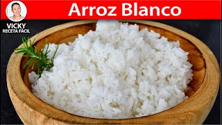 ARROZ BLANCO ARROZ AL VAPOR  Vicky Receta Facil [upl. by Kluge]