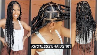 NEAT  EASY KNOTLESS BOHO BRAIDS🔥 beginner friendly [upl. by Nyledaj]