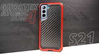 Samsung Galaxy S21 Case Review  Ghostek Atomic Slim  Carbon Fiber [upl. by Lareena644]