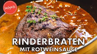 Rinderbraten mit Rotweinsauce  geschmorter Sonntagsbraten wie von Oma [upl. by Fruma846]