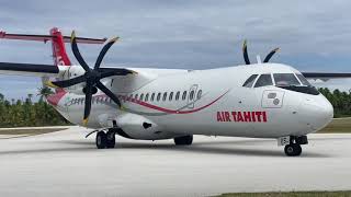 ATR72600 Air Tahiti Landing at Tikehau Airport TIH French Polynesia [upl. by Alegre]