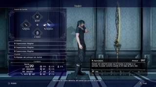 FINAL FANTASY XV El Mejor Equipo para Noctis armas accesorios y atuendo [upl. by Pool]