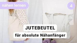 Stofftasche nähen für Anfänger OHNE SCHNITTMUSTER  Nähen lernen  Episode 4 [upl. by Bolling]