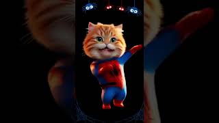 😻🐾Cute cat dancing in Spiderman costume shorts cat cutecat [upl. by Ecydnac697]